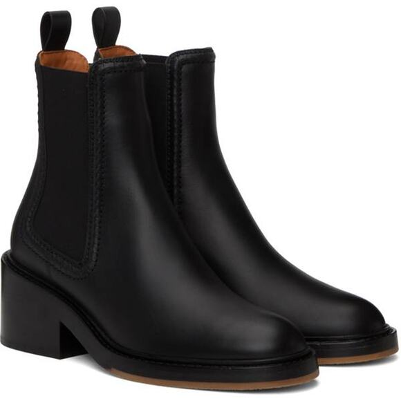 Chloe Mallo Calfskin Ankle Boot in Black 39.5 - Picture 2 of 4